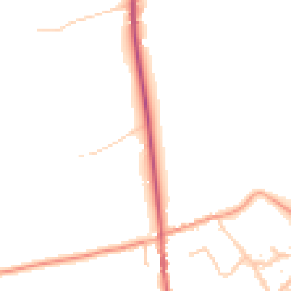 Daytime road noise heatmap for IP8 3BW