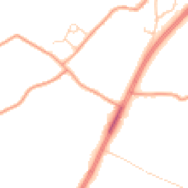 Daytime road noise heatmap for IP8 3ET