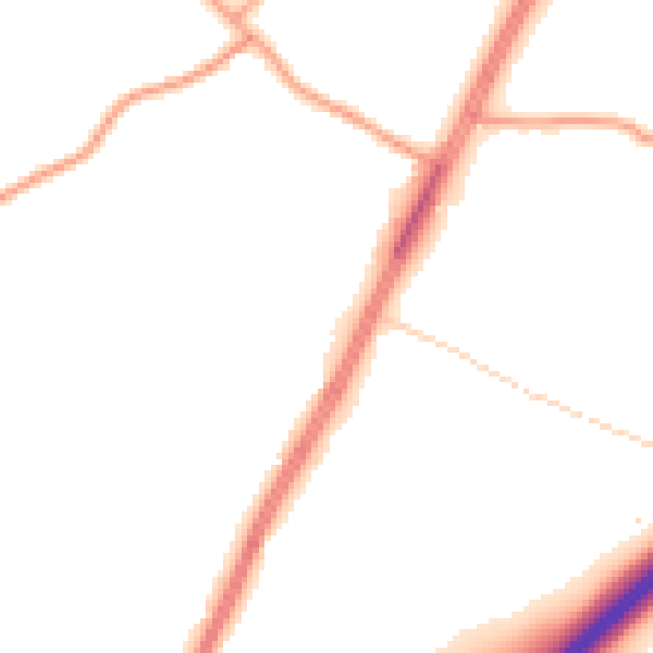 Daytime road noise heatmap for IP8 3JD