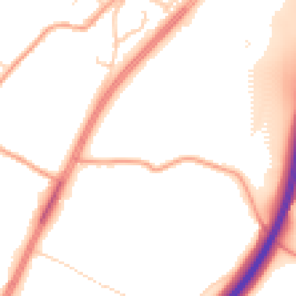 Daytime road noise heatmap for IP8 3JZ