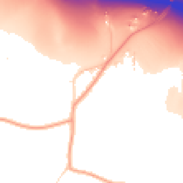 Daytime road noise heatmap for IP8 3LU