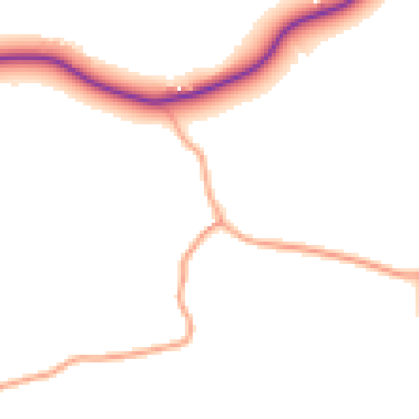 Daytime road noise heatmap for IP8 3NN
