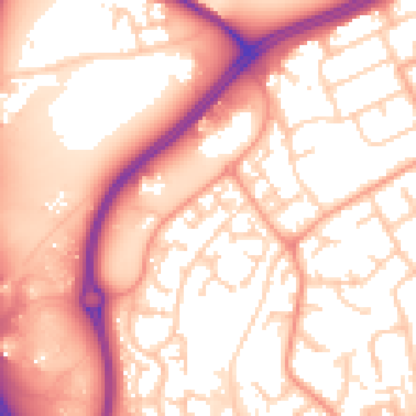 Daytime road noise heatmap for IP8 3SP
