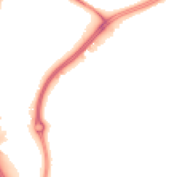 Night-time road noise heatmap for IP8 3SP