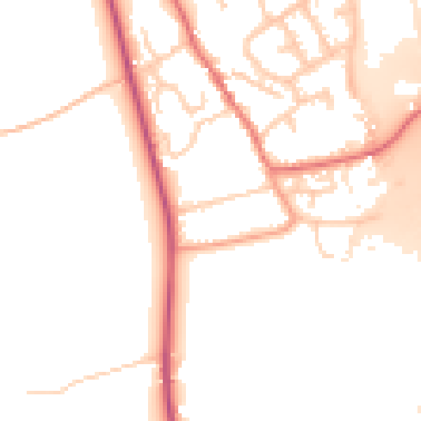 Daytime road noise heatmap for IP8 4AH