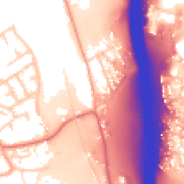 Daytime road noise heatmap for IP8 4BP