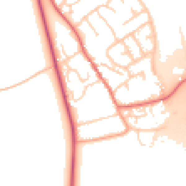 Daytime road noise heatmap for IP8 4DS
