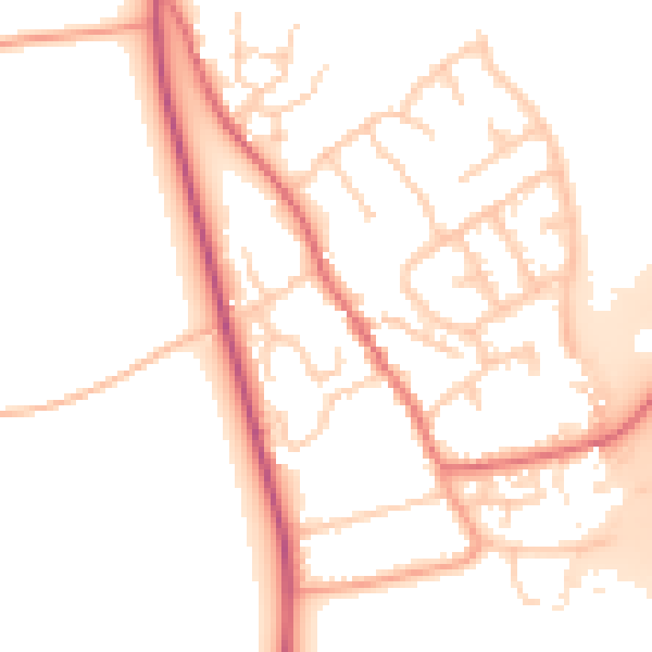 Daytime road noise heatmap for IP8 4EF