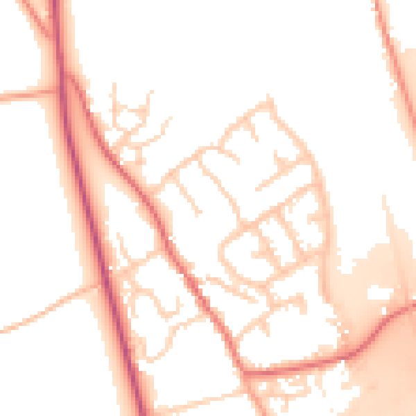 Daytime road noise heatmap for IP8 4EP