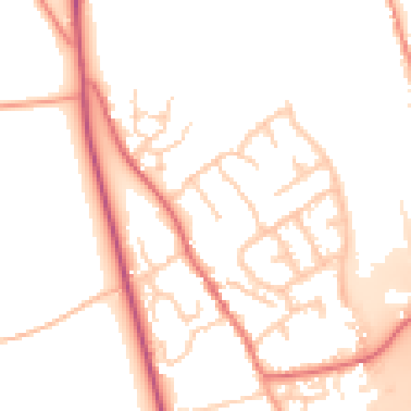 Daytime road noise heatmap for IP8 4ER