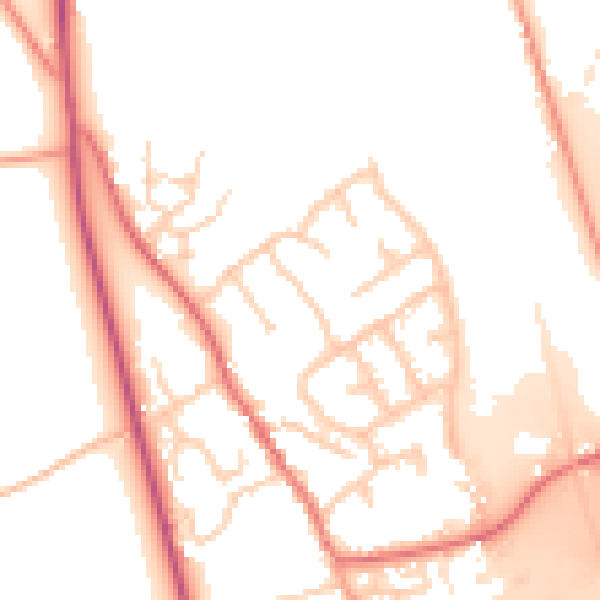 Daytime road noise heatmap for IP8 4ES