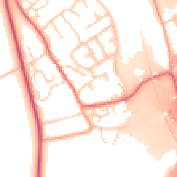 Daytime road noise heatmap for IP8 4ET