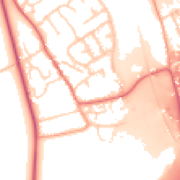 Daytime road noise heatmap for IP8 4EZ