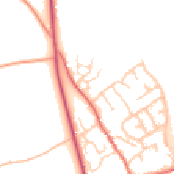 Daytime road noise heatmap for IP8 4FB