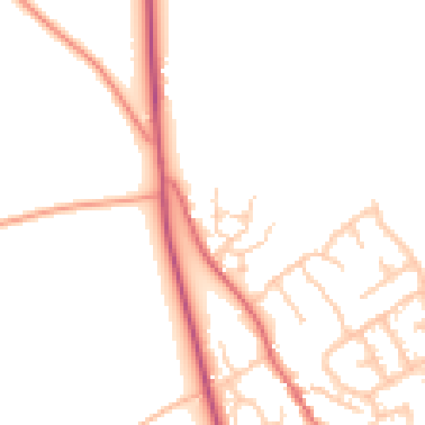 Daytime road noise heatmap for IP8 4FD