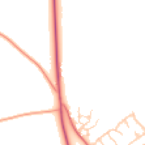 Daytime road noise heatmap for IP8 4FJ