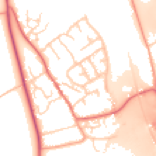 Daytime road noise heatmap for IP8 4HE