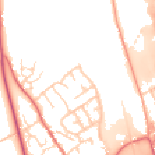 Daytime road noise heatmap for IP8 4HT