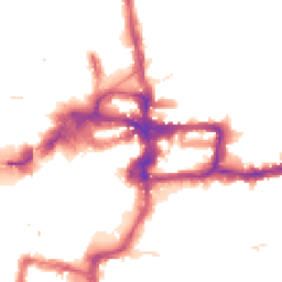 Night-time road noise heatmap for KT1 1AN