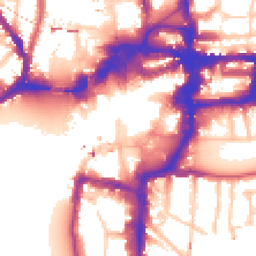 Daytime road noise heatmap for KT1 1BJ