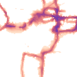 Night-time road noise heatmap for KT1 1BJ