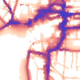 Daytime road noise heatmap for KT1 1BQ