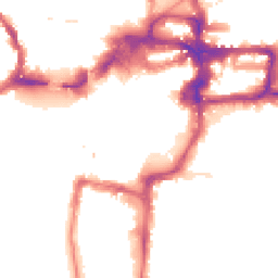 Night-time road noise heatmap for KT1 1BS