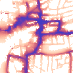 Daytime road noise heatmap for KT1 1DF