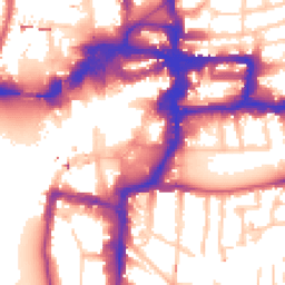Daytime road noise heatmap for KT1 1EL