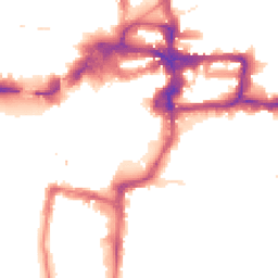 Night-time road noise heatmap for KT1 1EL