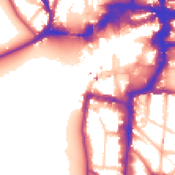 Daytime road noise heatmap for KT1 1HL