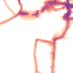 Night-time road noise heatmap for KT1 1HL
