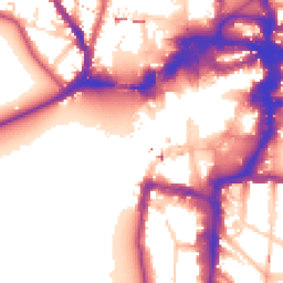 Daytime road noise heatmap for KT1 1HT