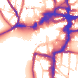 Daytime road noise heatmap for KT1 1HU