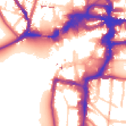 Daytime road noise heatmap for KT1 1JT