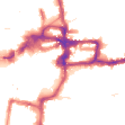 Night-time road noise heatmap for KT1 1NN