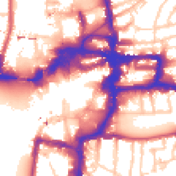 Daytime road noise heatmap for KT1 1NR