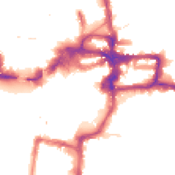 Night-time road noise heatmap for KT1 1NR