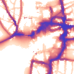 Daytime road noise heatmap for KT1 1PB