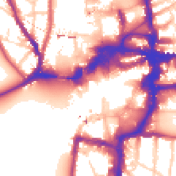 Daytime road noise heatmap for KT1 1PE
