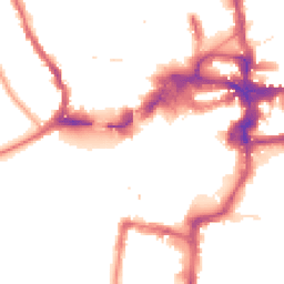 Night-time road noise heatmap for KT1 1PE