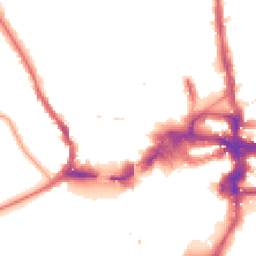 Night-time road noise heatmap for KT1 1PL