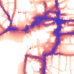 Daytime road noise heatmap for KT1 1RJ