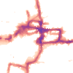 Night-time road noise heatmap for KT1 1SS