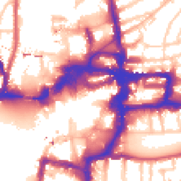 Daytime road noise heatmap for KT1 1SZ