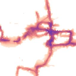 Night-time road noise heatmap for KT1 1SZ