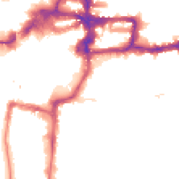 Night-time road noise heatmap for KT1 2NP