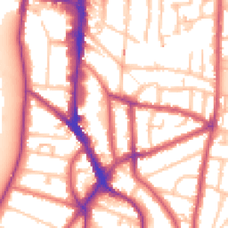 Daytime road noise heatmap for KT1 2TD