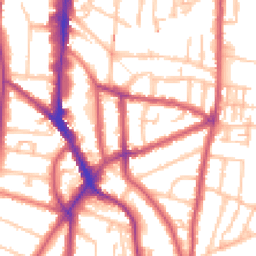 Daytime road noise heatmap for KT1 2TH