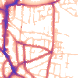 Daytime road noise heatmap for KT1 2UA